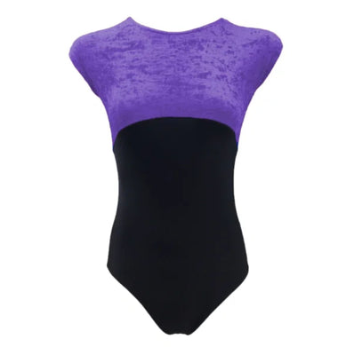 Meggie Crushed Velour Leotard - Delphinium
