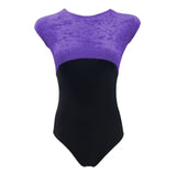 Meggie Crushed Velour Leotard - Delphinium