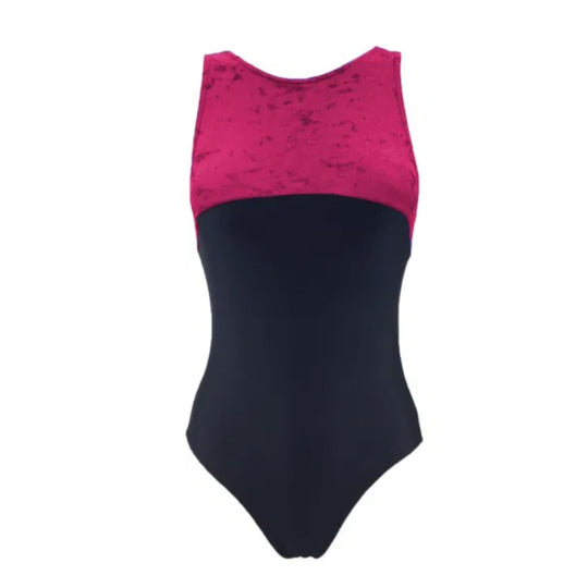 Tansy Crushed Velour Leotard - Carnation