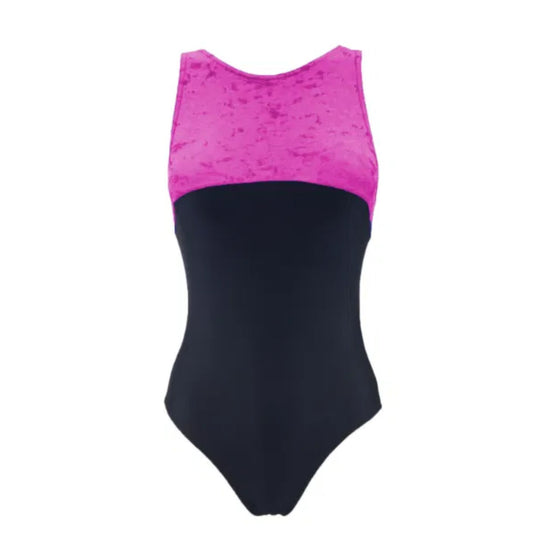 Tansy Crushed Velour Leotard - Flo Pink