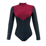 Toto Crushed Velour Long Sleeve Leotard - Carnation
