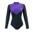 Toto Crushed Velour Long Sleeve Leotard - Delphinium