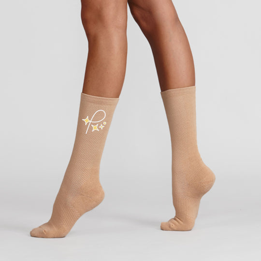 PAVE Dance Nude Dance Turning Socks with Grip