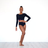 Spotlight Dance Studios Long Sleeve Fitted Crop Top