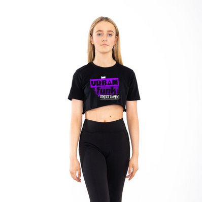 Urban Funk Street Dance Adult Raw Hem Crop T-Shirt