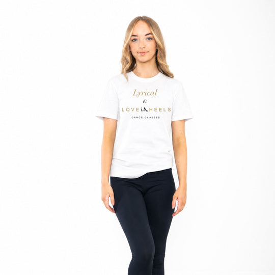 Katie Meghan Boutique Lyrcial and Love in Heels White T-Shirt