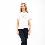 Katie Meghan Boutique Lyrcial and Love in Heels White T-Shirt
