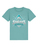 Shark Cheer Academy Teal Monstera Kids T-Shirt