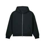 Boxy Zip Hoodie - Black