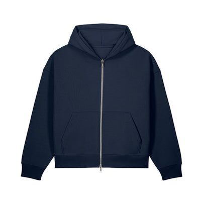 Boxy Zip Hoodie - Navy