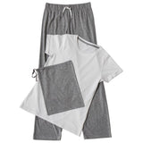 Women's Long Pant Pyjama Set - White/Grey