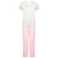 Women's Long Pant Pyjama Set - White/Pink