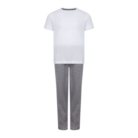Kid's Long Pyjamas - White/Grey