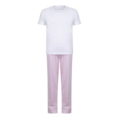 Kid's Long Pyjamas - White/Pink