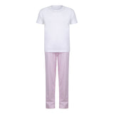 Kid's Long Pyjamas - White/Pink