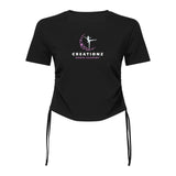 Creationz Dancr Academy Tie Ruched Crop Top