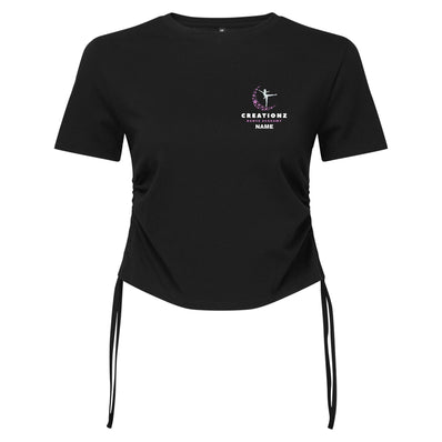 Creationz Dancr Academy Tie Ruched Crop Top