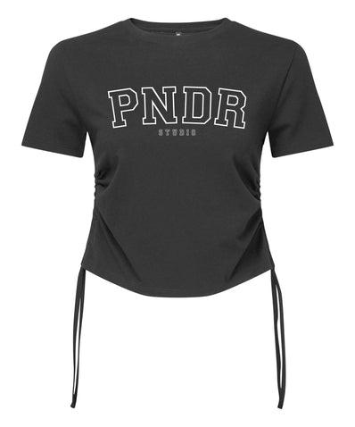 Womens Ruched Crop top - Black