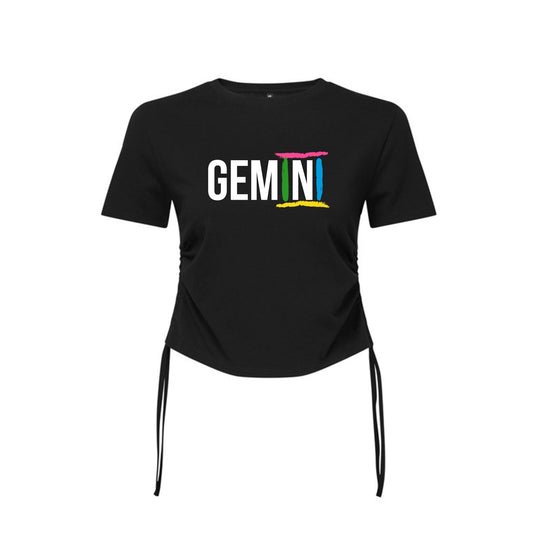 Gemini Tie Ruched Crop Top