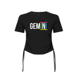 Gemini Tie Ruched Crop Top