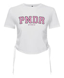 Womens Ruched Crop top - White