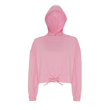 Ladies Cropped Over Sized Hoodie
