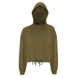 Ladies Cropped Over Sized Hoodie