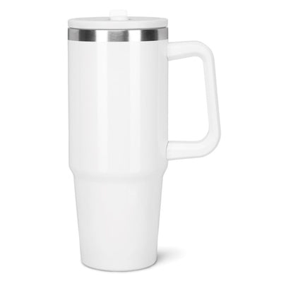 Water Bottle With Side Handle - White