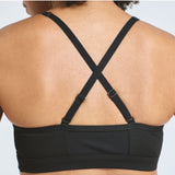 Ruched Front Sports Bra - Black