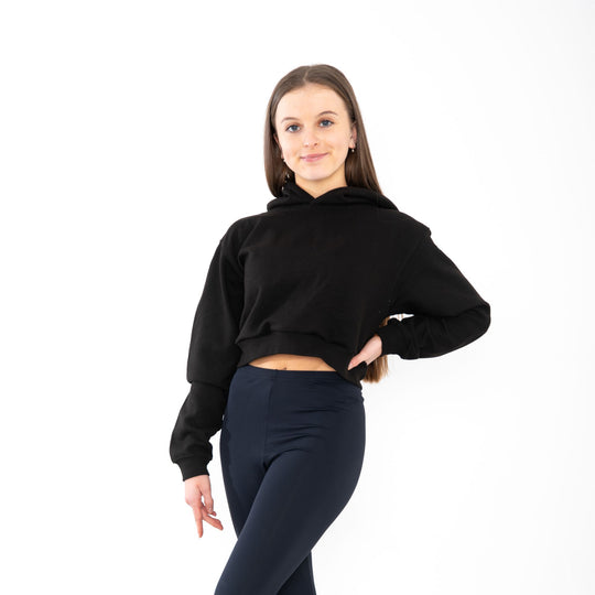 Kids Cropped Hoodie - Black