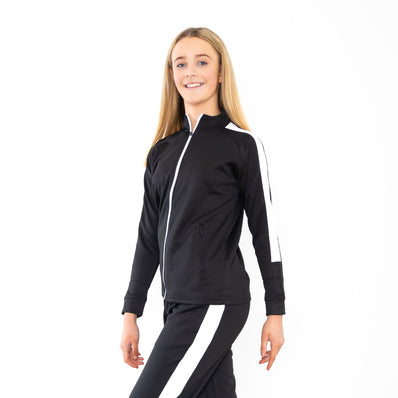Adults Knitted Tracksuit Top - Black/White