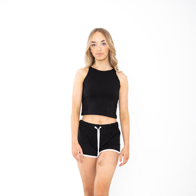 Ladies Retro Shorts - Black/White