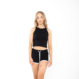 Ladies Retro Shorts - Black/White
