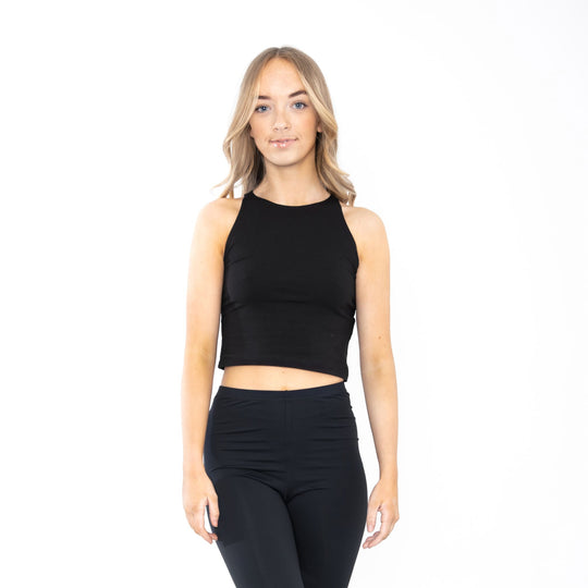 Ladies Fitted Crop Top - Black