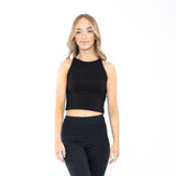 Ladies Fitted Crop Top - Black