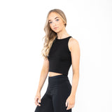 Ladies Fitted Crop Top - Black