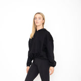 Kids Cropped Over Sized Hoodie - Black