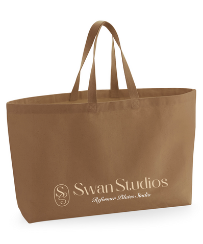 Swan Studios Pilates Large Canvas Tote - Caramel