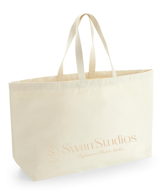 Swan Studios Pilates Large Canvas Tote - Natural