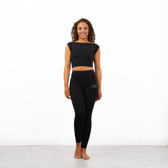 AAE Dance Company Pandr Boat Neck Backless Crop Top