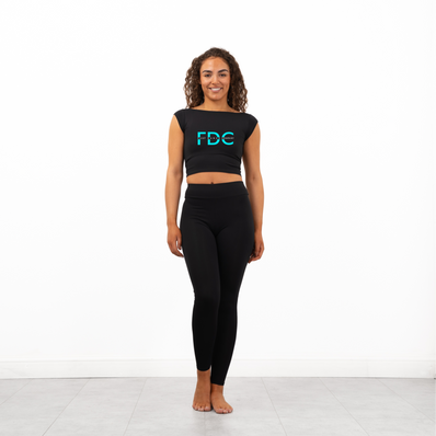 Fleet Dance Company Boat Neck Backless Crop Top