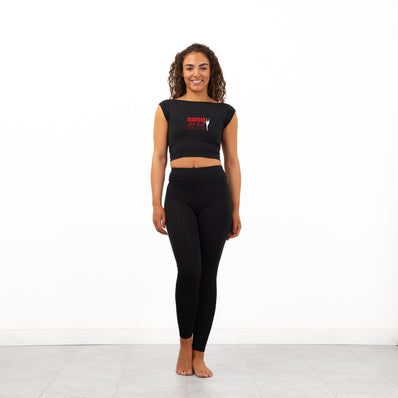 Hot Foot Dance Club Boat Neck Backless Crop Top