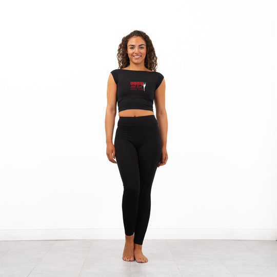 Hot Foot Dance Club Boat Neck Backless Crop Top