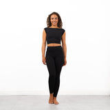 McMahon Dance Pandr Boat Neck Backless Crop Top