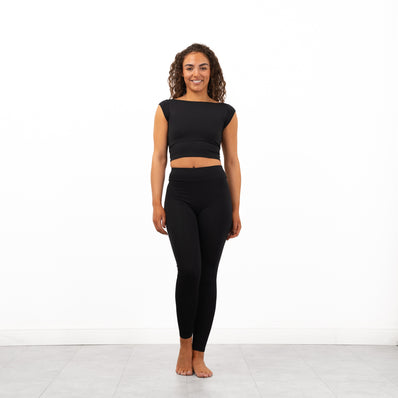 Kasey Claybourn Dance Pandr Boat Neck Backless Crop Top