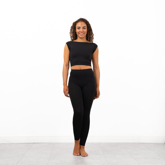 Kasey Claybourn Dance Pandr Boat Neck Backless Crop Top