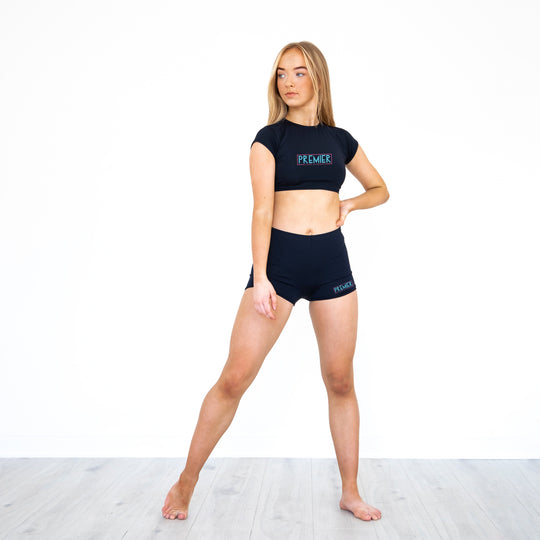 Premier Stage Academy Cap Sleeve Fitted Crop Top