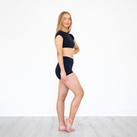 Pandr Cap Sleeve Fitted Crop Top
