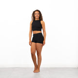 Pandr High Neck Crop Top - Black