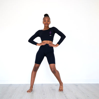 Deborah Manning School of Dance Long Sleeve Fitted Crop Top